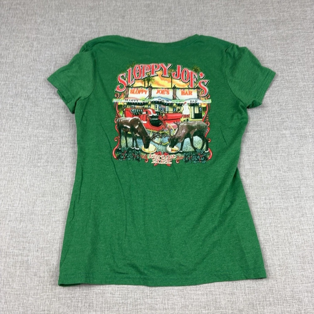 Sloppy Joe's Bar T-Shirt Womens Medium Florida V-Neck Short Sleeve Key West